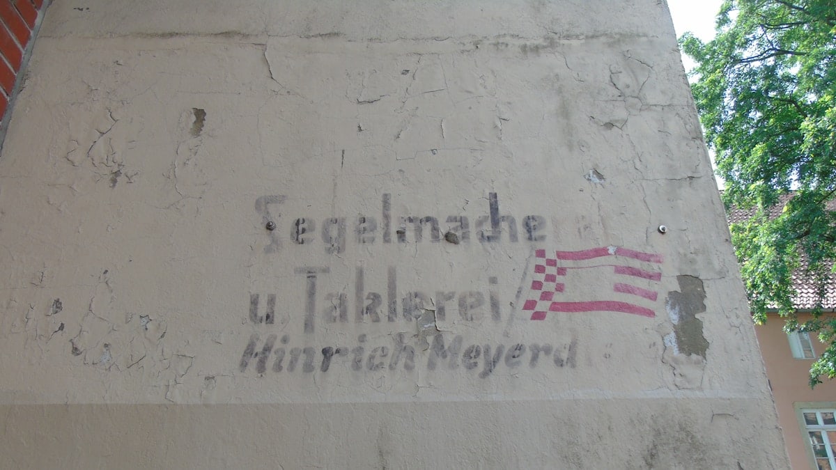 a sign on the side of a building